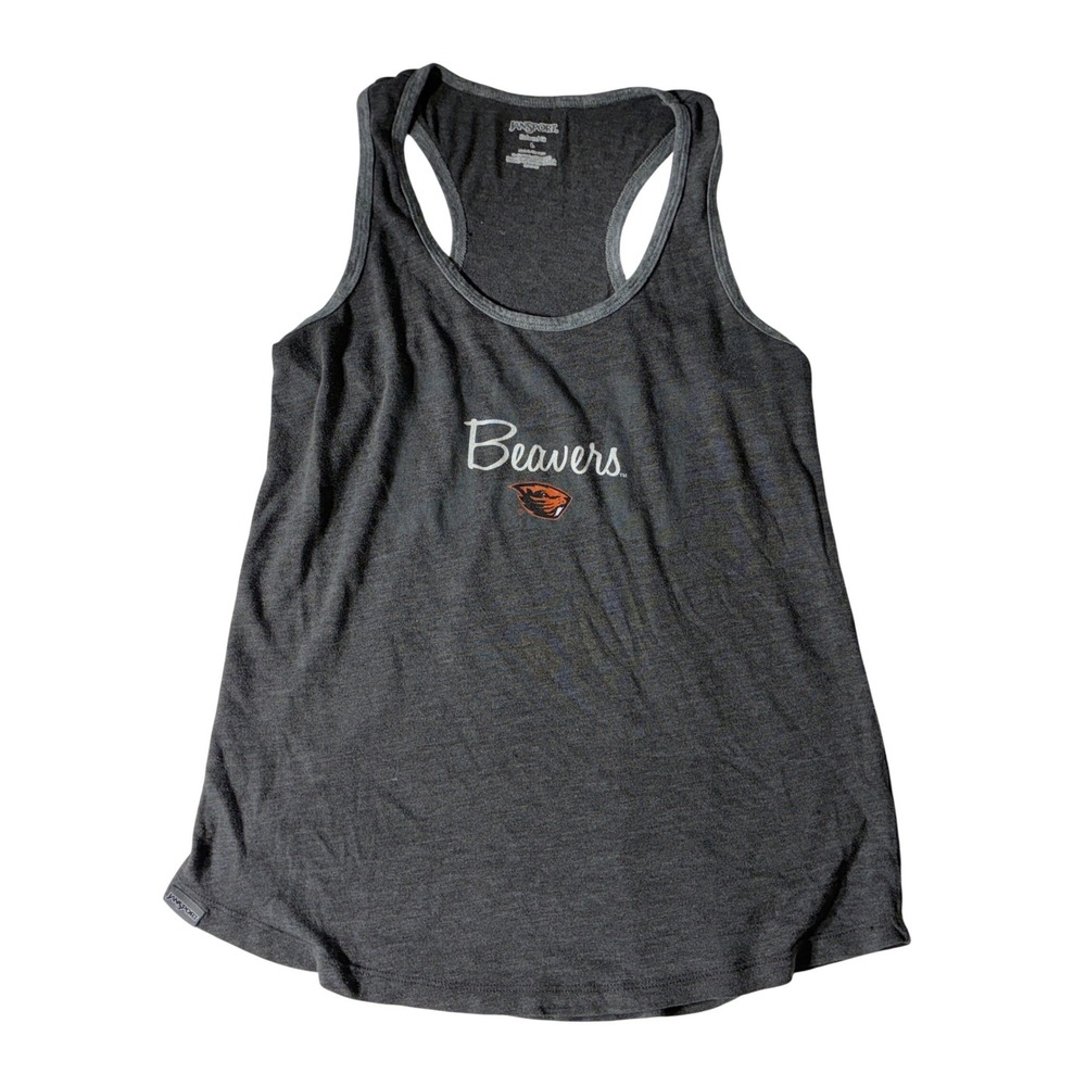 Jansport Oregon State Beavers Tank Top Womens Large‎ Gray Racerback Relaxed Fit